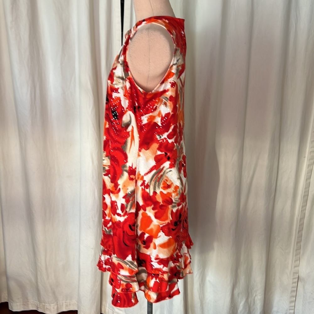 Cocktail dress JBS floral floral sparkly ruffled midi - Picture 3 of 10